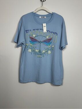 Fleetwood Mac 1971 Graphic Band Tee Women’s Medium Blue LETLUV NWT Retro Drago